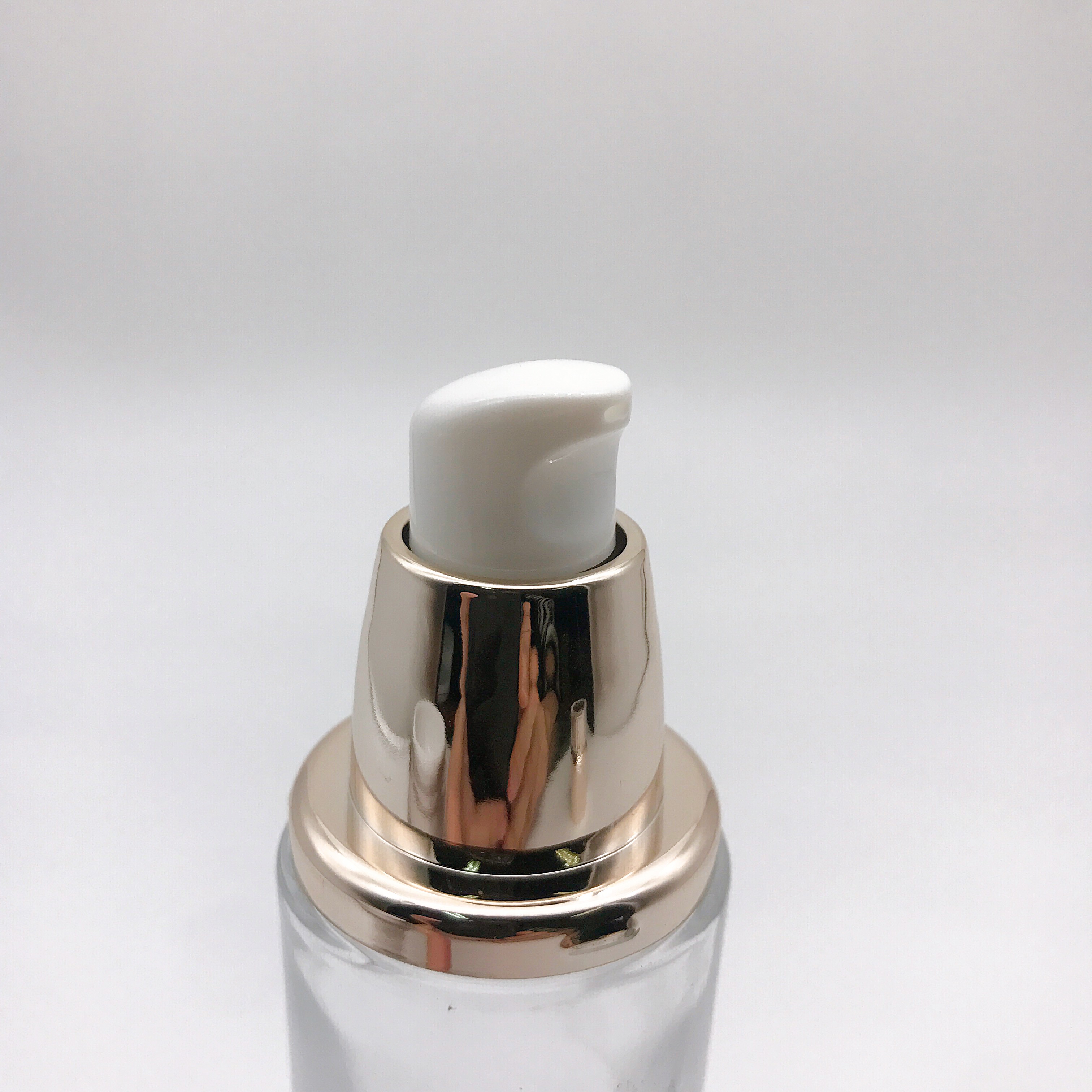 Luxury Clear Rose Gold 50Ml Glass Pump Spray Face Lotion Bottle