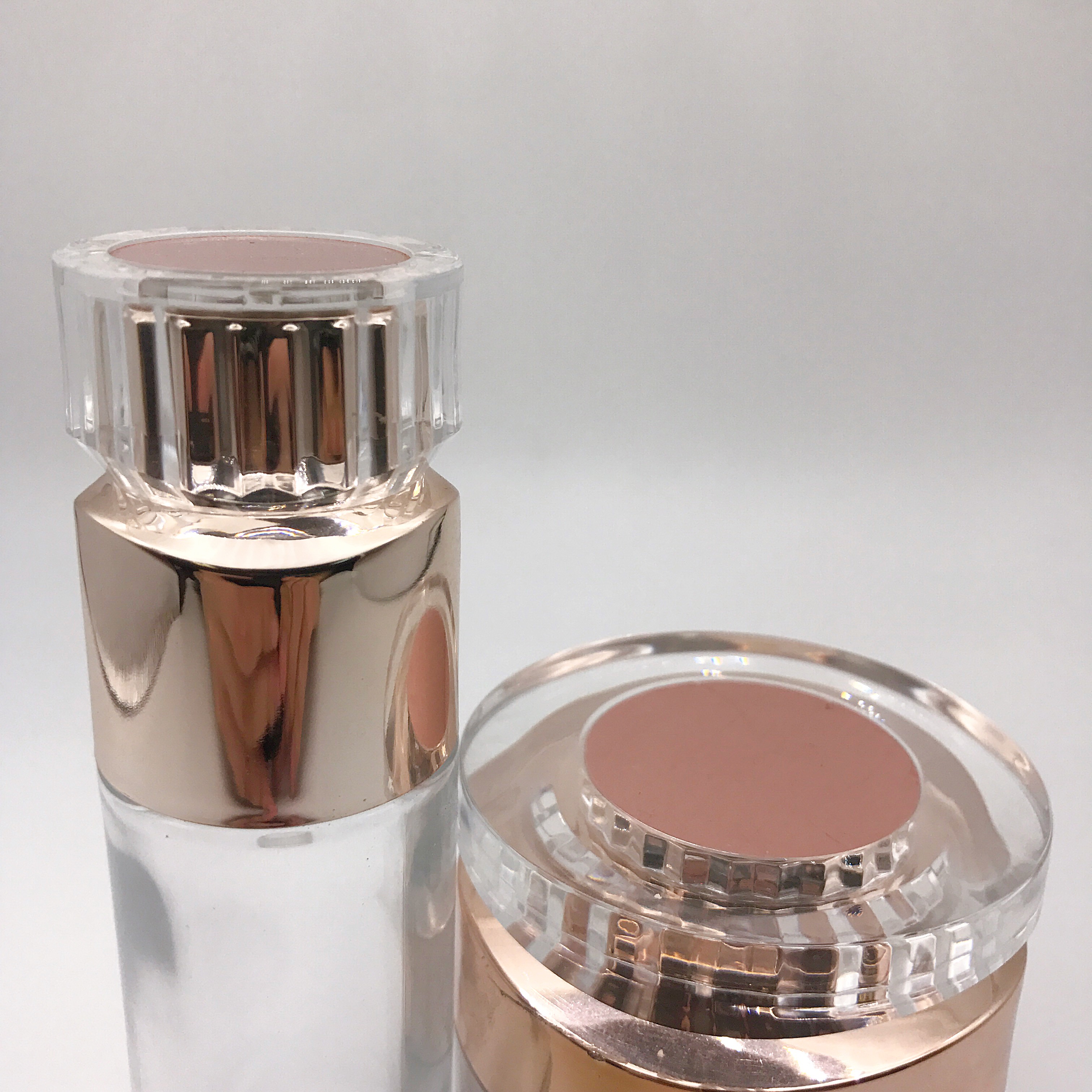 Luxury Clear Rose Gold 50Ml Glass Pump Spray Face Lotion Bottle