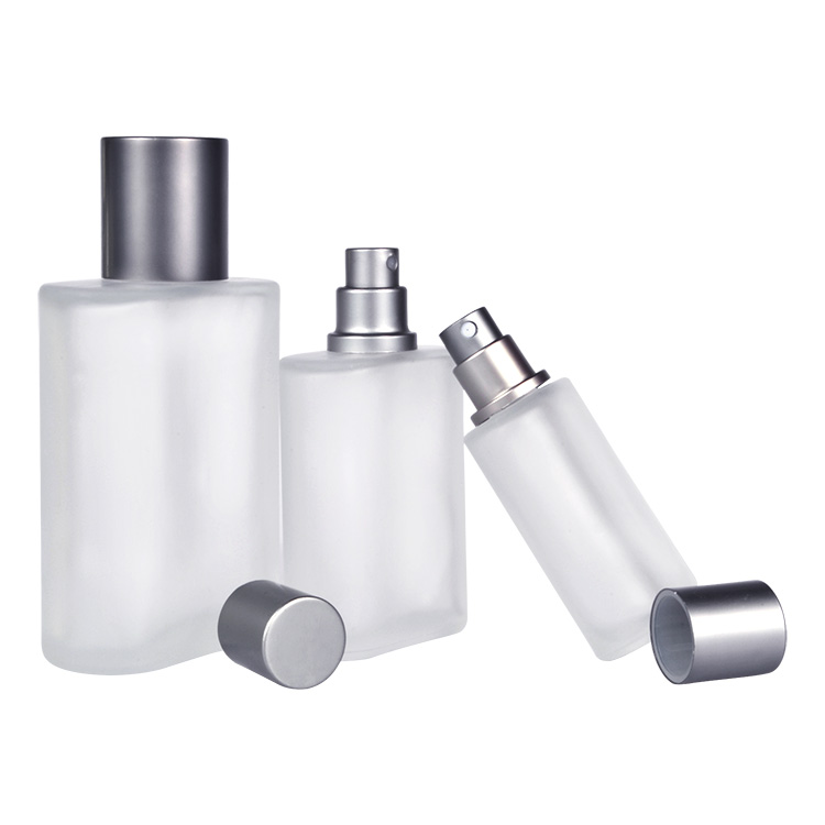 Luxury Cosmetic 30ml 50ml 100ml glass perfume apray bottle with aluminum spray pump cap