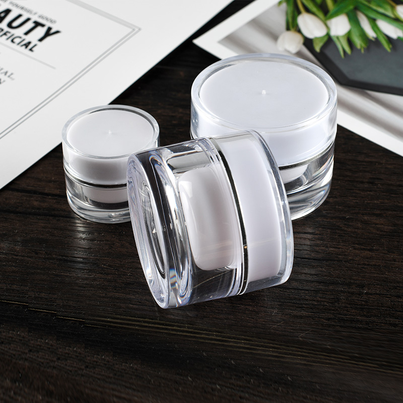 Luxury Cosmetic Containers Acrylic plastic Jar 5g 10g 15g 20g 30g 50g Acrylic Cream Jar with PP inner