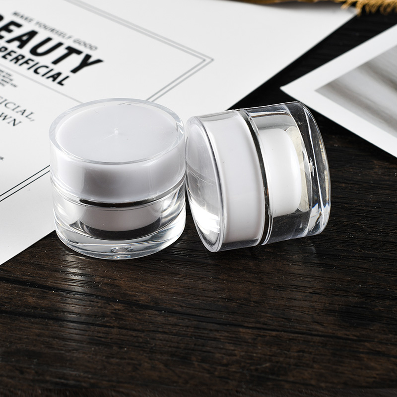 Luxury Cosmetic Containers Acrylic plastic Jar 5g 10g 15g 20g 30g 50g Acrylic Cream Jar with PP inner