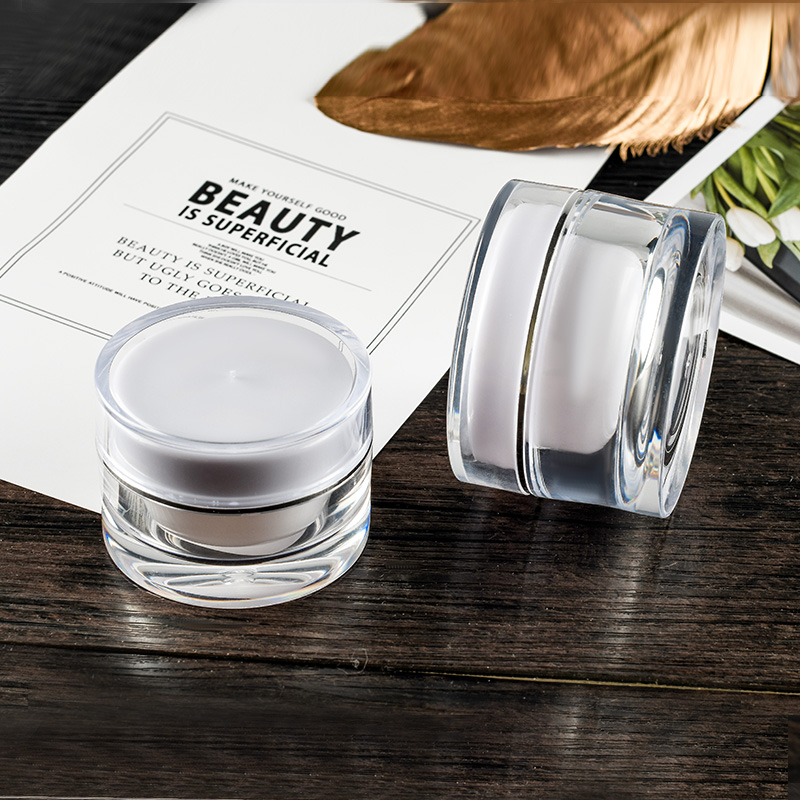 Luxury Cosmetic Containers Acrylic plastic Jar 5g 10g 15g 20g 30g 50g Acrylic Cream Jar with PP inner