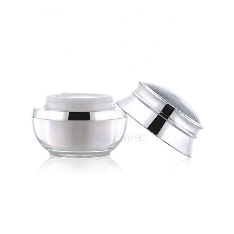 Luxury Cosmetic Cream Jar Acrylic Cover Carved Design 10ML 50ML Cosmetic Container Packaging Jar