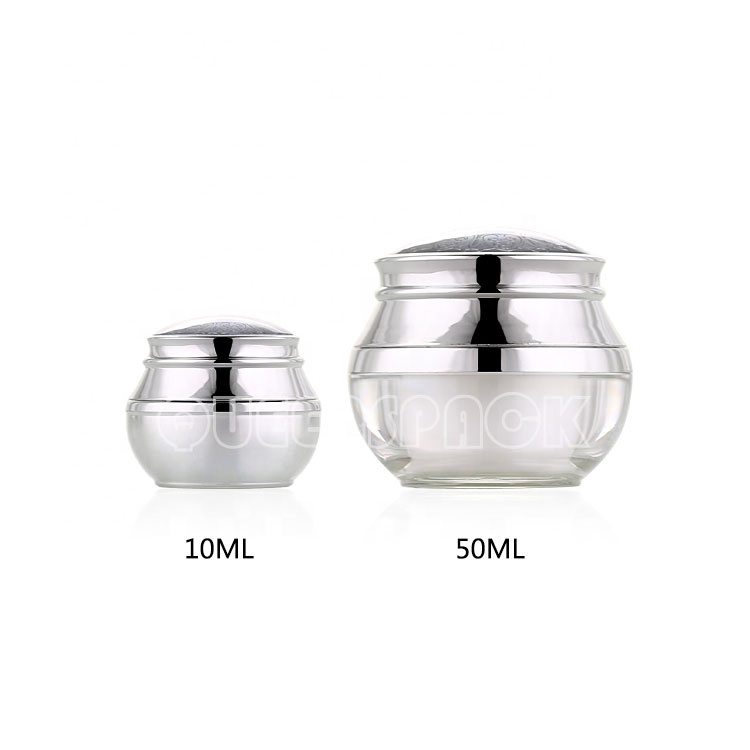 Luxury Cosmetic Cream Jar Acrylic Cover Carved Design 10ML 50ML Cosmetic Container Packaging Jar