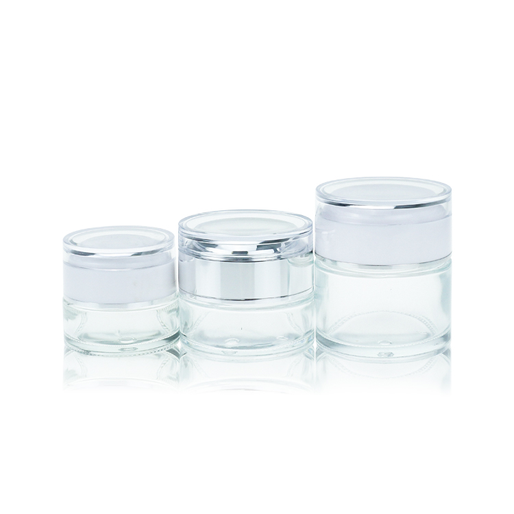 Luxury Cosmetic Face Cream Glass Jars 20ml 30ml 50ml 100ml 120ml Fancy Glass Cream Jar