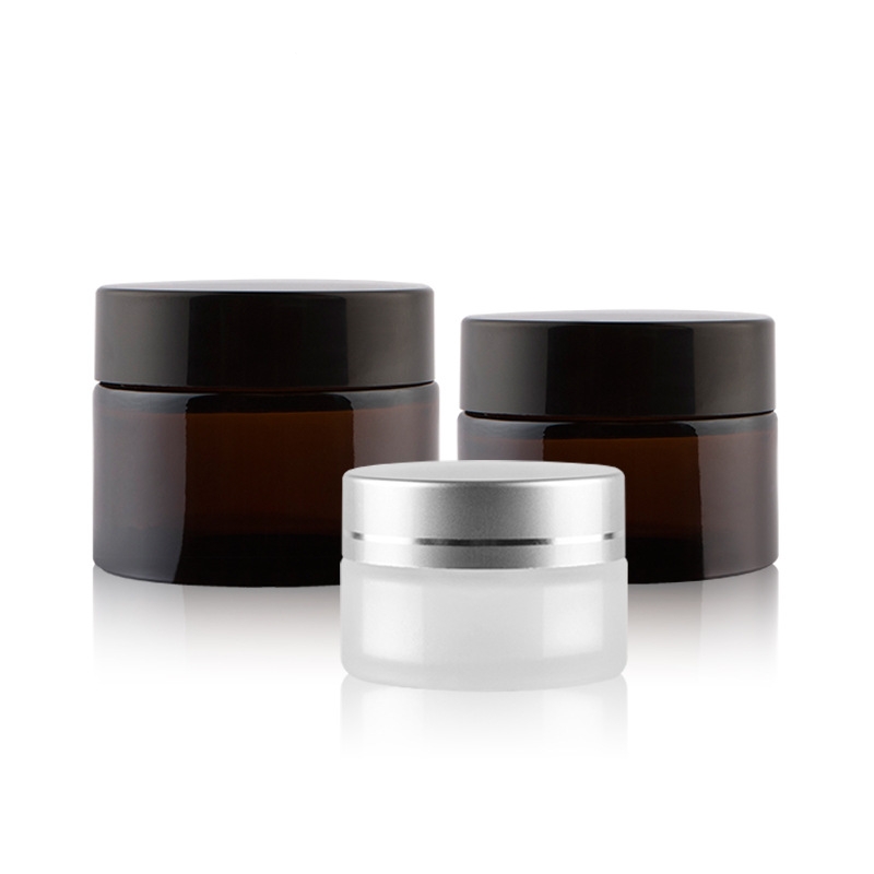 Luxury Cosmetic Jar 5g 10g 20g 30g 50g Matte Black Glass Cosmetic Jar for Cream