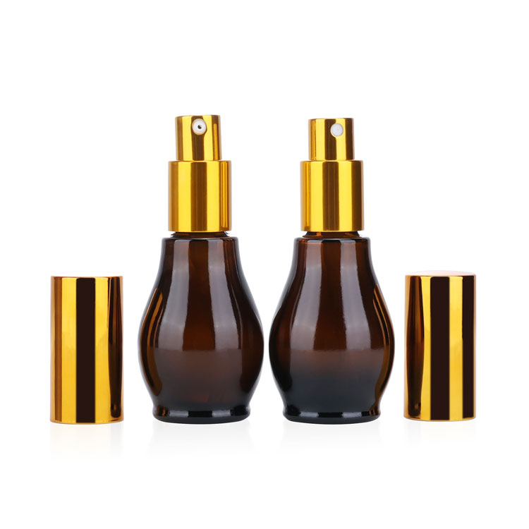 Luxury Cosmetic Packaging 100ml Gourd Shape Serum Glass Dropper Oil Bottels
