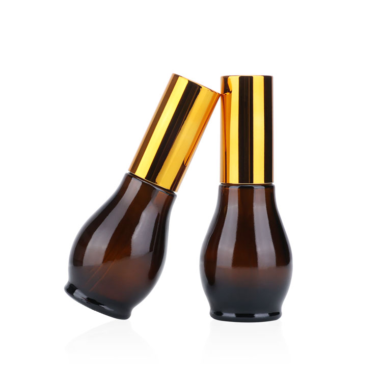 Luxury Cosmetic Packaging 100ml Gourd Shape Serum Glass Dropper Oil Bottels