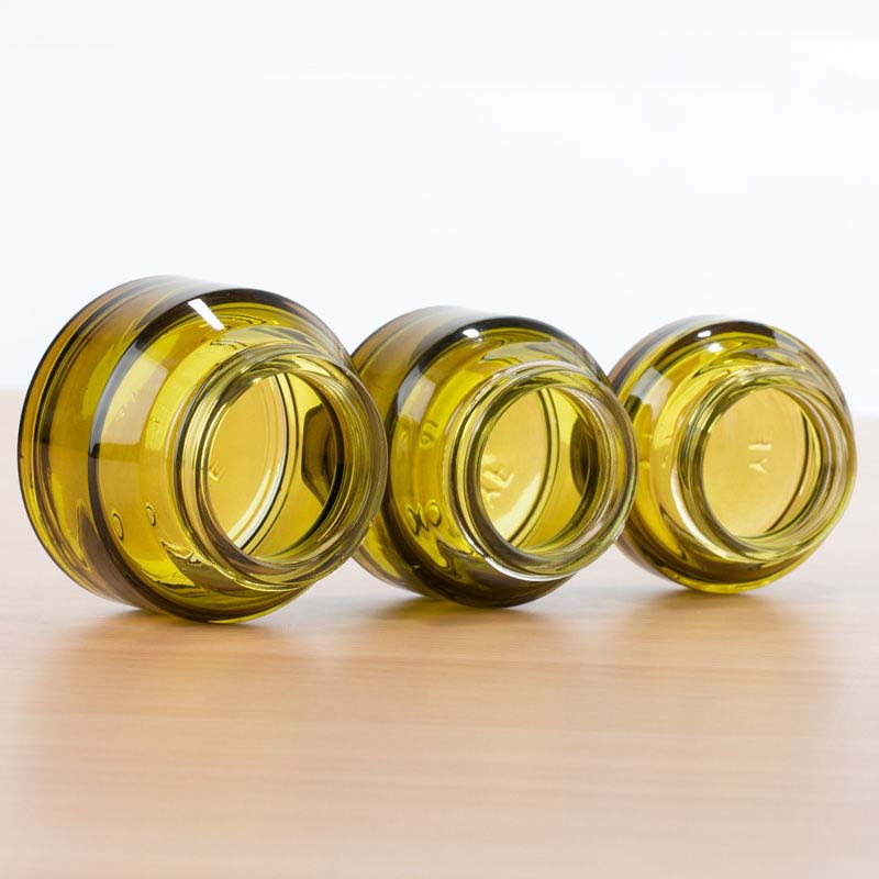 Luxury Cosmetic Packaging 15ml 30ml 50ml 60ml 125ml Green Frosted Glass Bottles Glass Jars