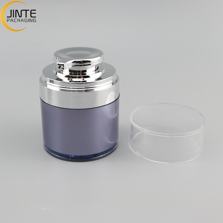 Luxury Cosmetic Packaging 30ml 50ml Airless Jar With Pump Wide Opening Cosmetic Container Jar Packaging