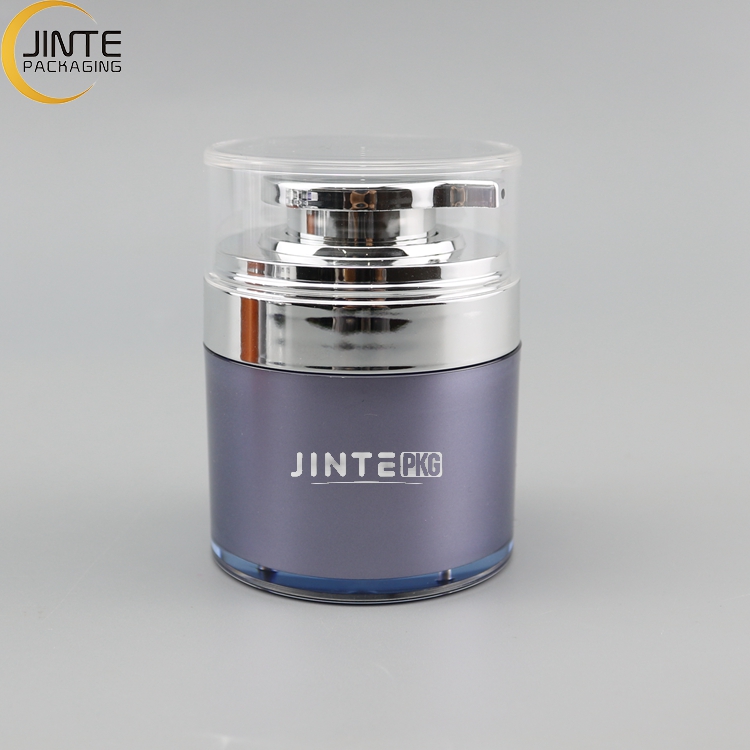 Luxury Cosmetic Packaging 30ml 50ml Airless Jar With Pump Wide Opening Cosmetic Container Jar Packaging