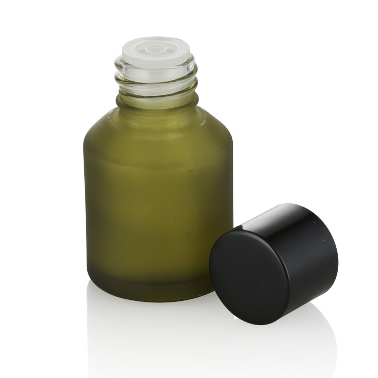 Luxury Cosmetic Packaging 30ml Glass Jar 15ml 30ml 50ml 60ml 125ml Green Frosted Glass Bottles Glass Jars