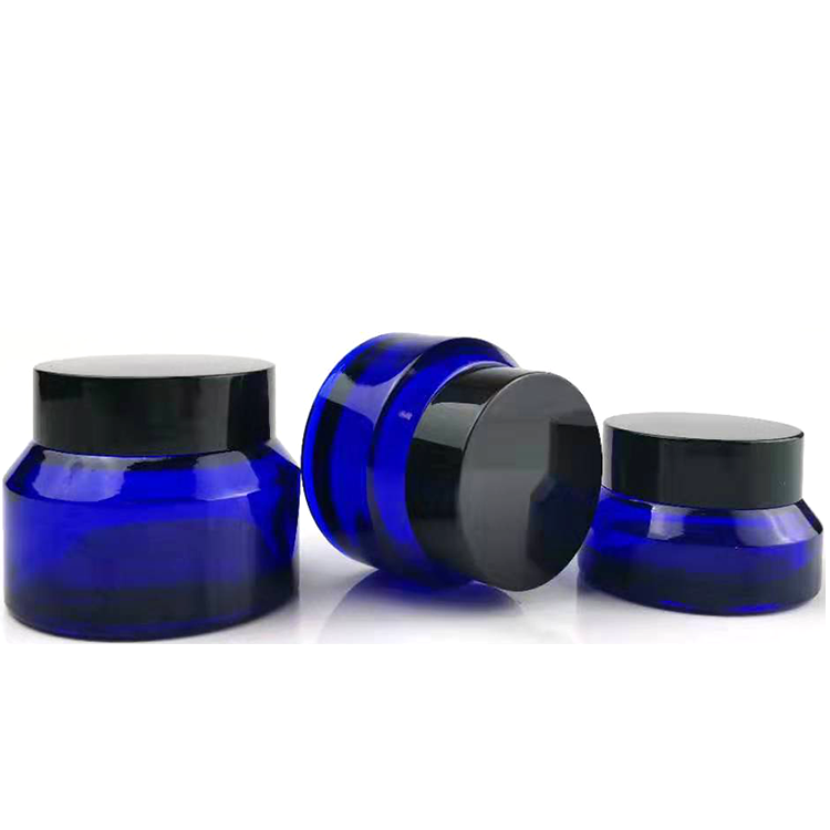 Luxury Cosmetic Packaging 30ml Glass Jar 15ml 30ml 60ml blue Green clear amber Glass Bottles Glass Jars