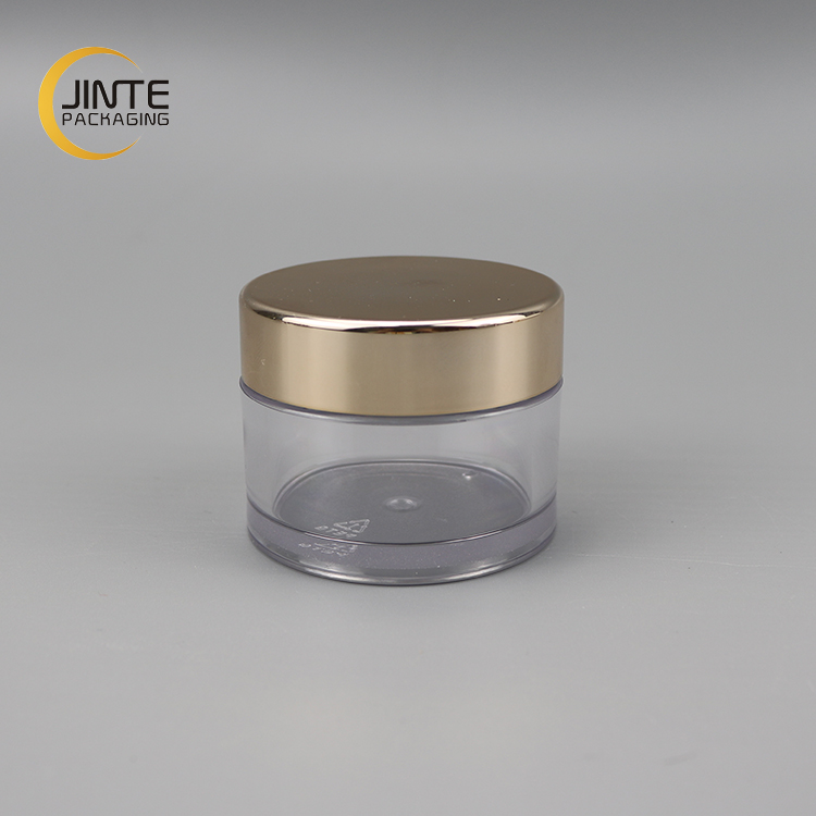 Luxury Cosmetic Packaging 50ml Body Scrub Clear PETG Jar with Rose Gold Cap