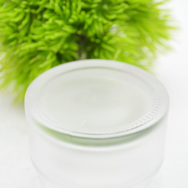 Luxury Cosmetic Packaging 50ml Glass Jar Frosted Glass Jars For Skin Care