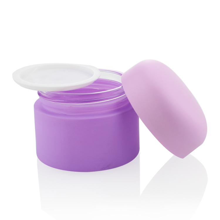 Luxury Cosmetic Packaging 5g 10g 20g 30g 50g 100g Body Cream Night Care Gradient Color Matte Purple Cosmetic Cream Glass Jars