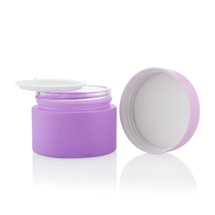 Luxury Cosmetic Packaging 5g 10g 20g 30g 50g 100g Body Cream Night Care Gradient Color Matte Purple Cosmetic Cream Glass Jars