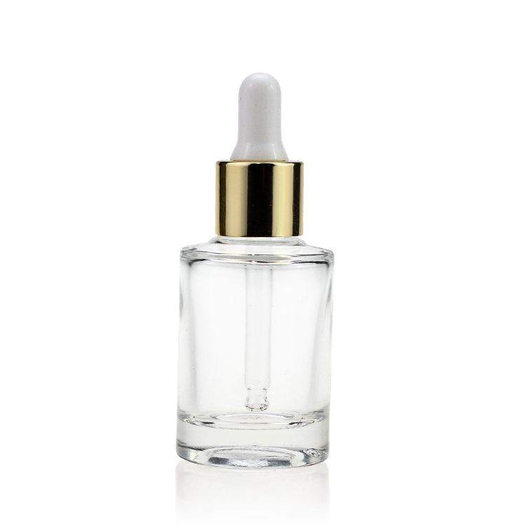 Luxury Cosmetic Packaging Empty Clear Glass Dropper Bottle with Pipette