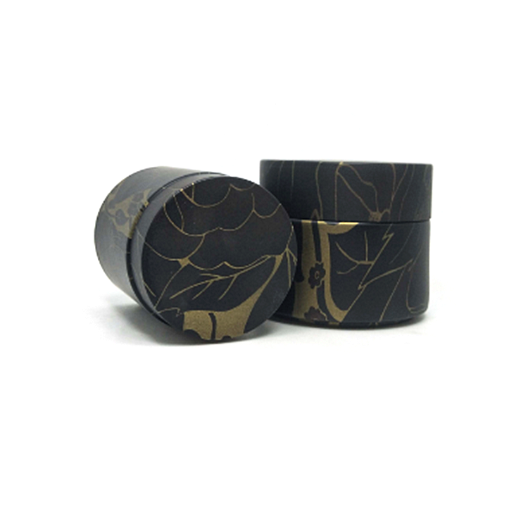 Luxury Cosmetic Packaging Glass Cream Jars Black Wood Round Empty Container with Cap 30g 50g