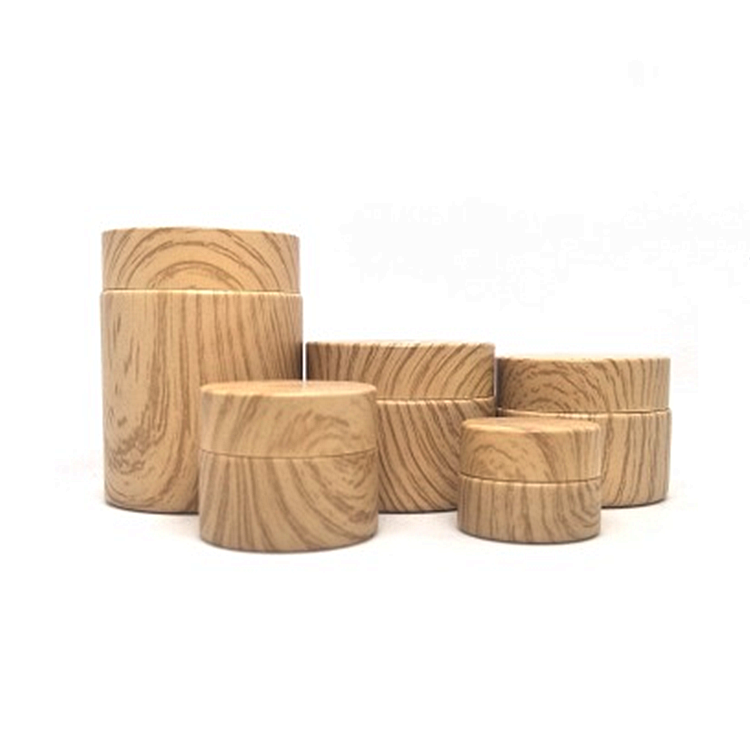 Luxury Cosmetic Packaging Glass Cream Jars Black Wood Round Empty Container with Cap 30g 50g