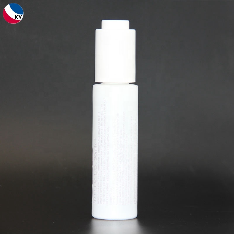 Luxury Cosmetic Packaging Matte Push Dropper Bottle Frosted Glass 30 Ml Essential Oil Personal Care Offset Printing for Face Oil