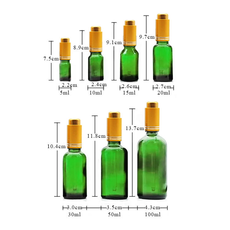 Luxury Cosmetic Unique Essential Oil Bottle Packaging Face Glass Serum Bottle With Pump Cap