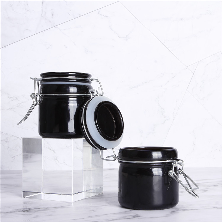 Luxury Cosmetic bottles Glass Empty Makeup jars Body Lotion Bottle Black Set from Vanjoin factory