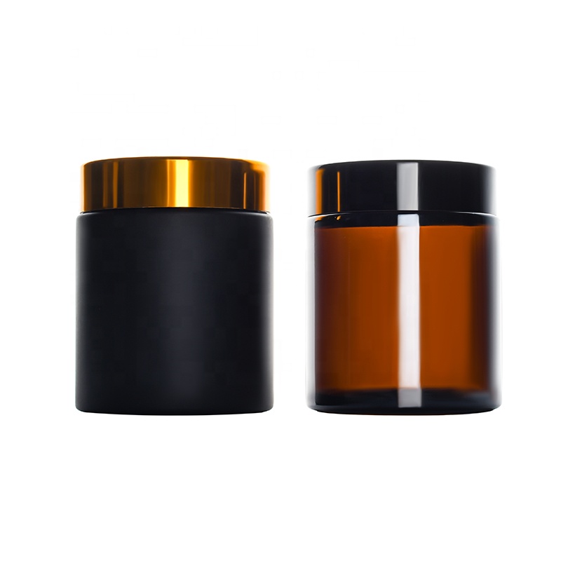 Luxury Cosmetic cream container 5g 10g 15g 20g 30g 50g 100g clear amber blue green glass cream jar for lotions