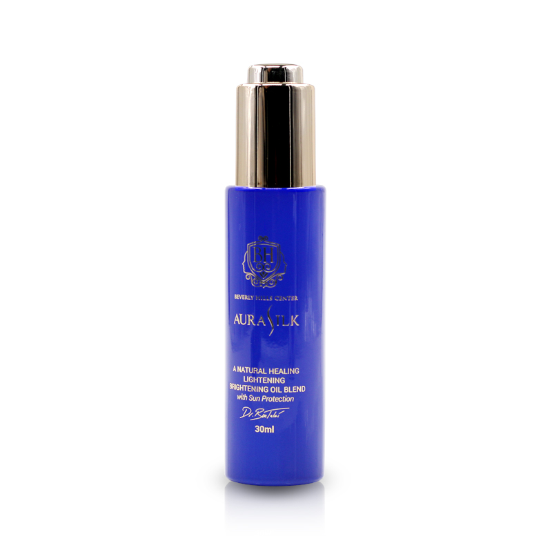 Luxury Cosmetic oil 30ml glass bottle with press pump