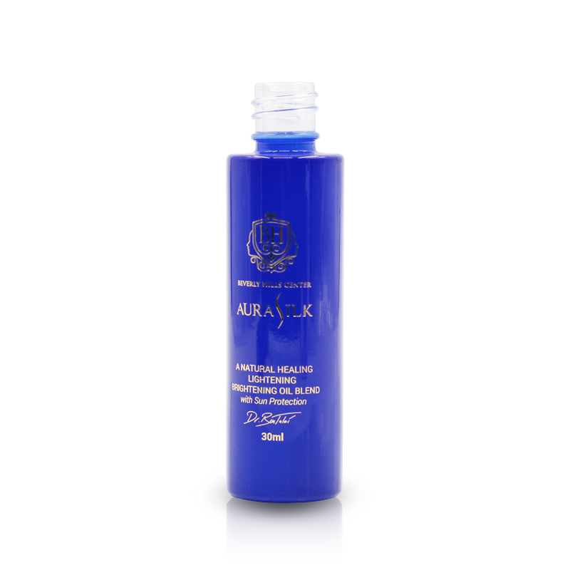 Luxury Cosmetic oil 30ml glass bottle with press pump