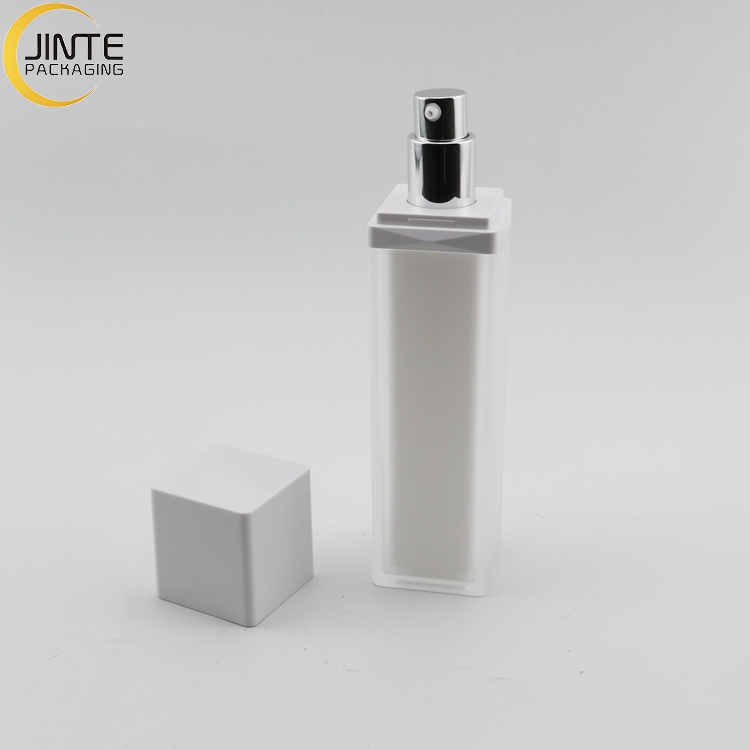 Luxury Cosmetics Skin Care jar and bottle set 8oz Frosted body with matte white caps