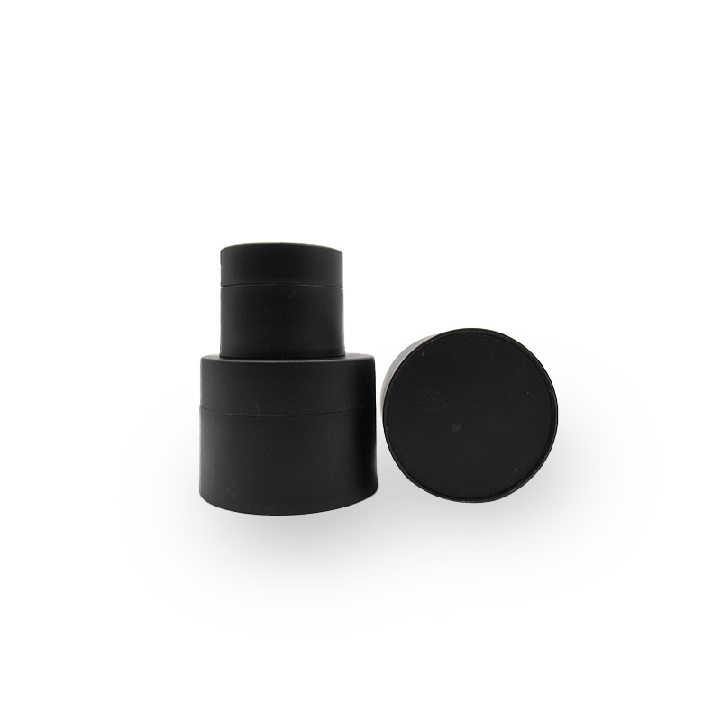 Luxury Cosmetics Storage Container 3g 5g 10g 30g 50g 100g black white PET double walled plastic Jar with plastic screw lids