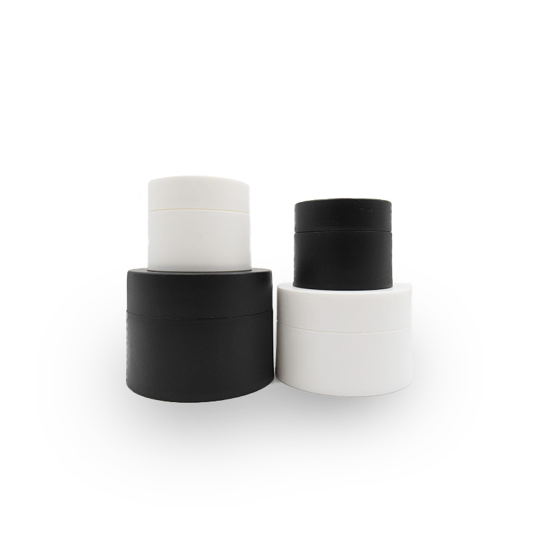 Luxury Cosmetics Storage Container 3g 5g 10g 30g 50g 100g black white PET double walled plastic Jar with plastic screw lids
