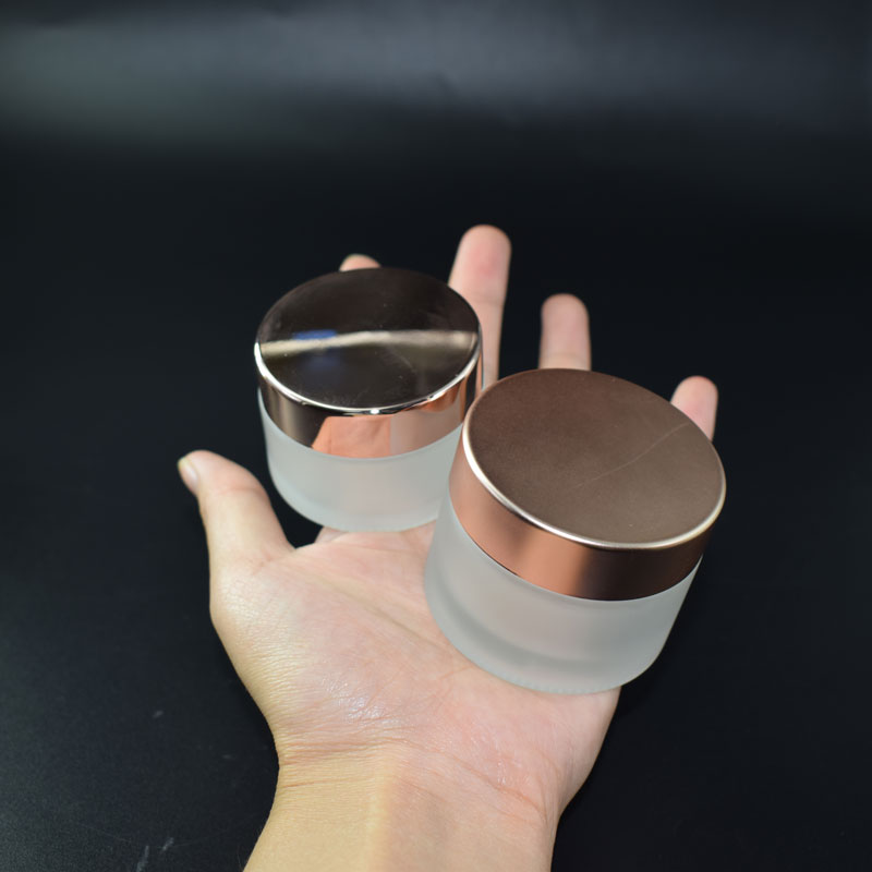 Luxury Counter Brand Round Bottom Premium Cream Face Body Empty Cream Jars Glass for Cosmetic