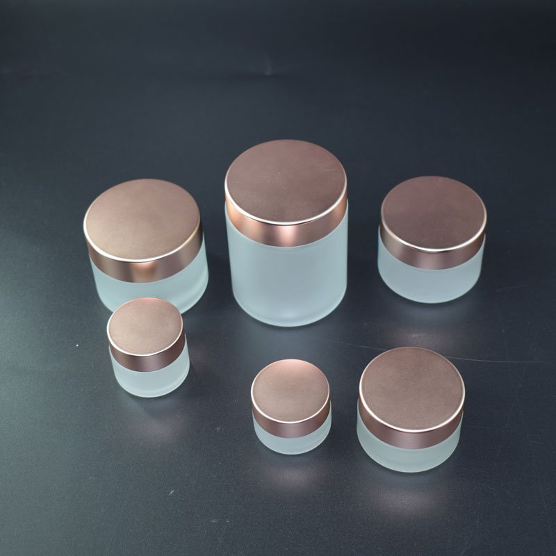 Luxury Counter Brand Round Bottom Premium Cream Face Body Empty Cream Jars Glass for Cosmetic