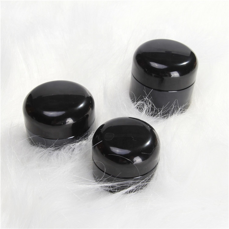 Luxury Custom 15ml 30ml 50ml Matte Black Round Eye Skin Face Glass Cream Jar Cosmetic Jars