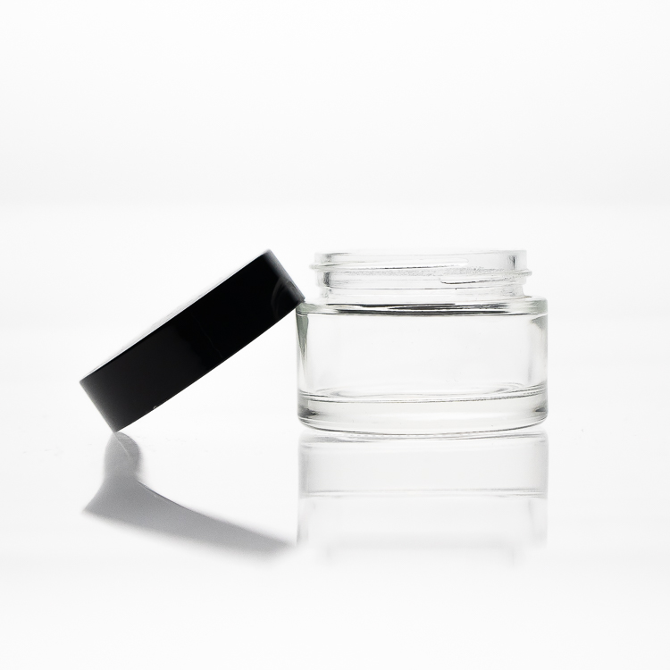 Luxury Custom Design 200ml 300g Round Wide Mouth Clear Cosmetic Glass Body Cream Jar with Screw Lid
