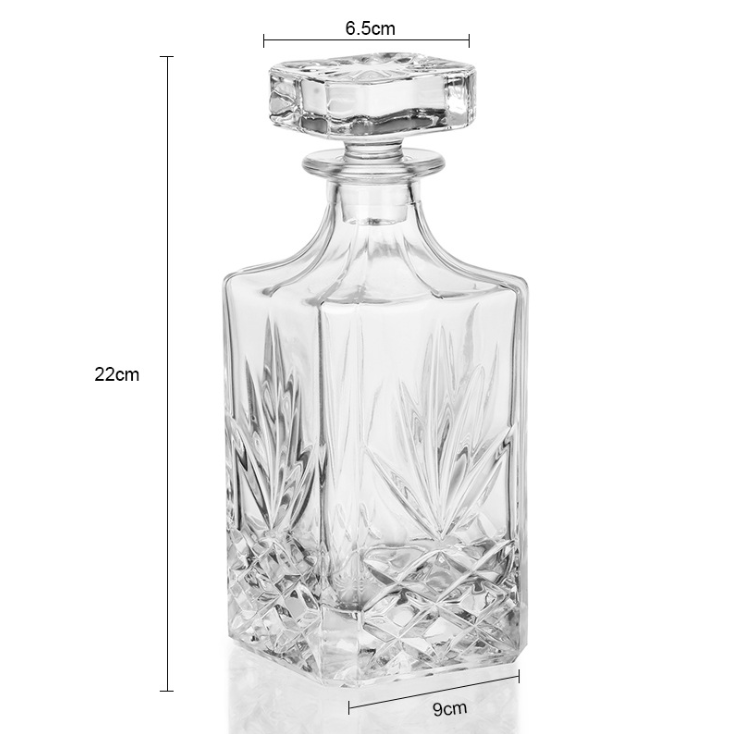 Luxury Custom Empty Whisky XO Food Storage Crystal Decanter Alcohol Liquor Container Wine Glass Bottle Alcohol