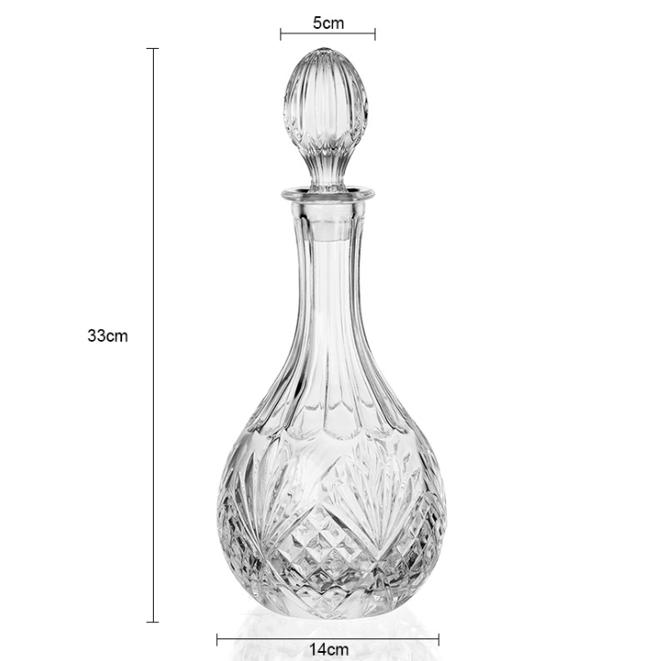 Luxury Custom Empty Whisky XO Food Storage Crystal Decanter Alcohol Liquor Container Wine Glass Bottle Alcohol