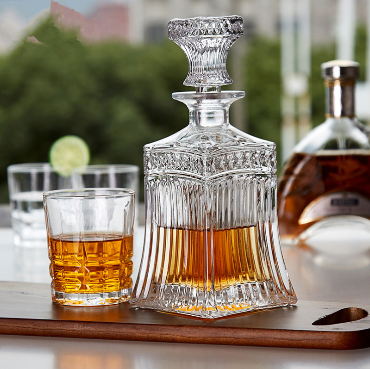 Luxury Custom Empty Whisky XO Food Storage Crystal Decanter Alcohol Liquor Container Wine Glass Bottle Alcohol