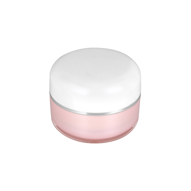 Luxury Custom Small 50g  High Quality Empty Cosmetic Jars Wholesale white Acrylic printed  cream Jars with different lid color