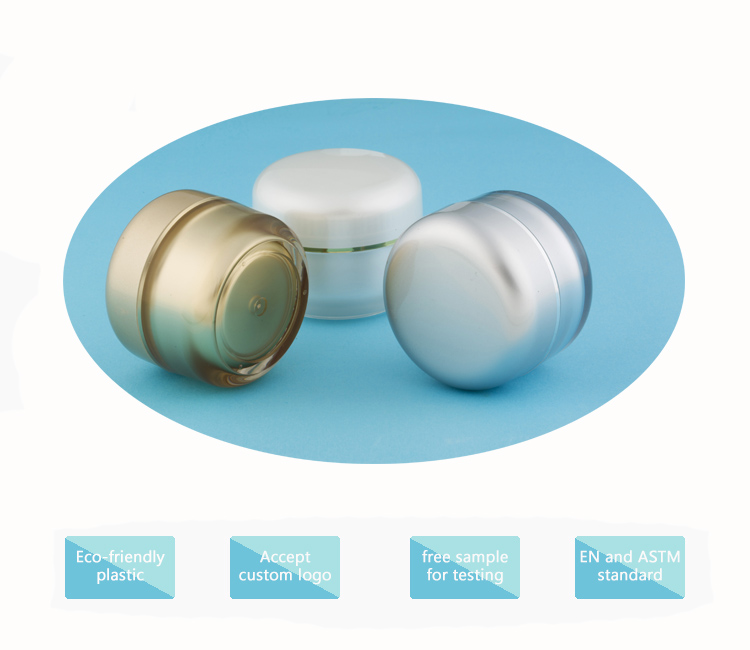 Luxury Custom Small 50g High Quality Empty Cosmetic Jars Wholesale white Acrylic printed cream Jars with different lid color