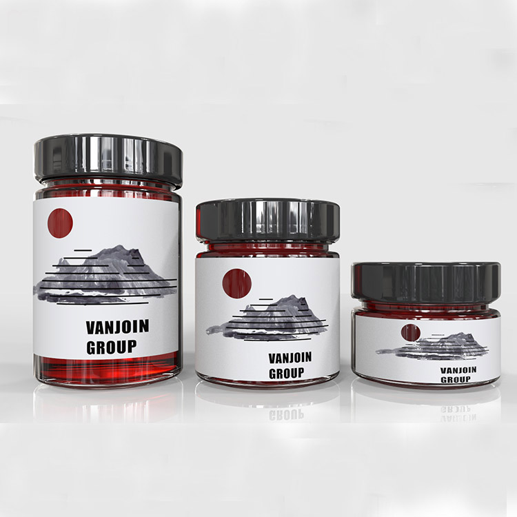 Luxury Customized Labeling Design 106ml 212ml 314ml Glass Round Honey Ergo Jar With Deep Metal Lid