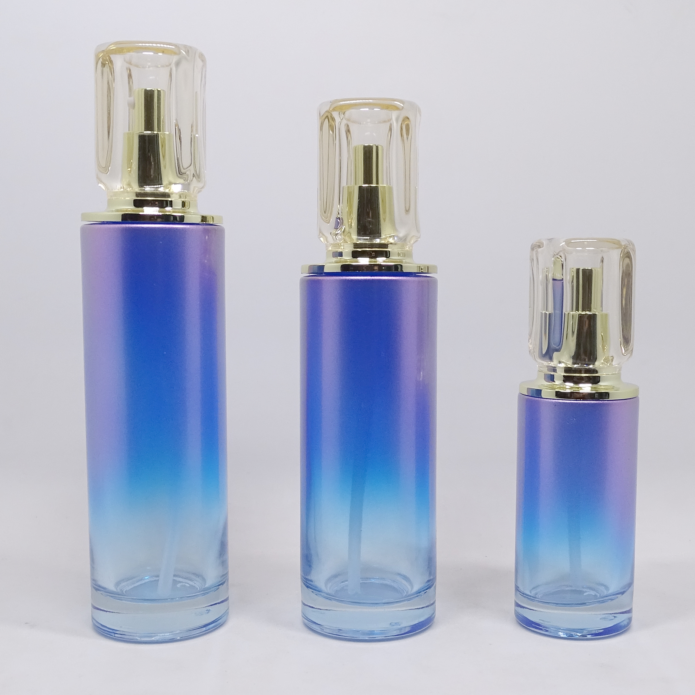 Luxury Customized gradient ramp Coloured Cosmetics Bottle and Cream Jar