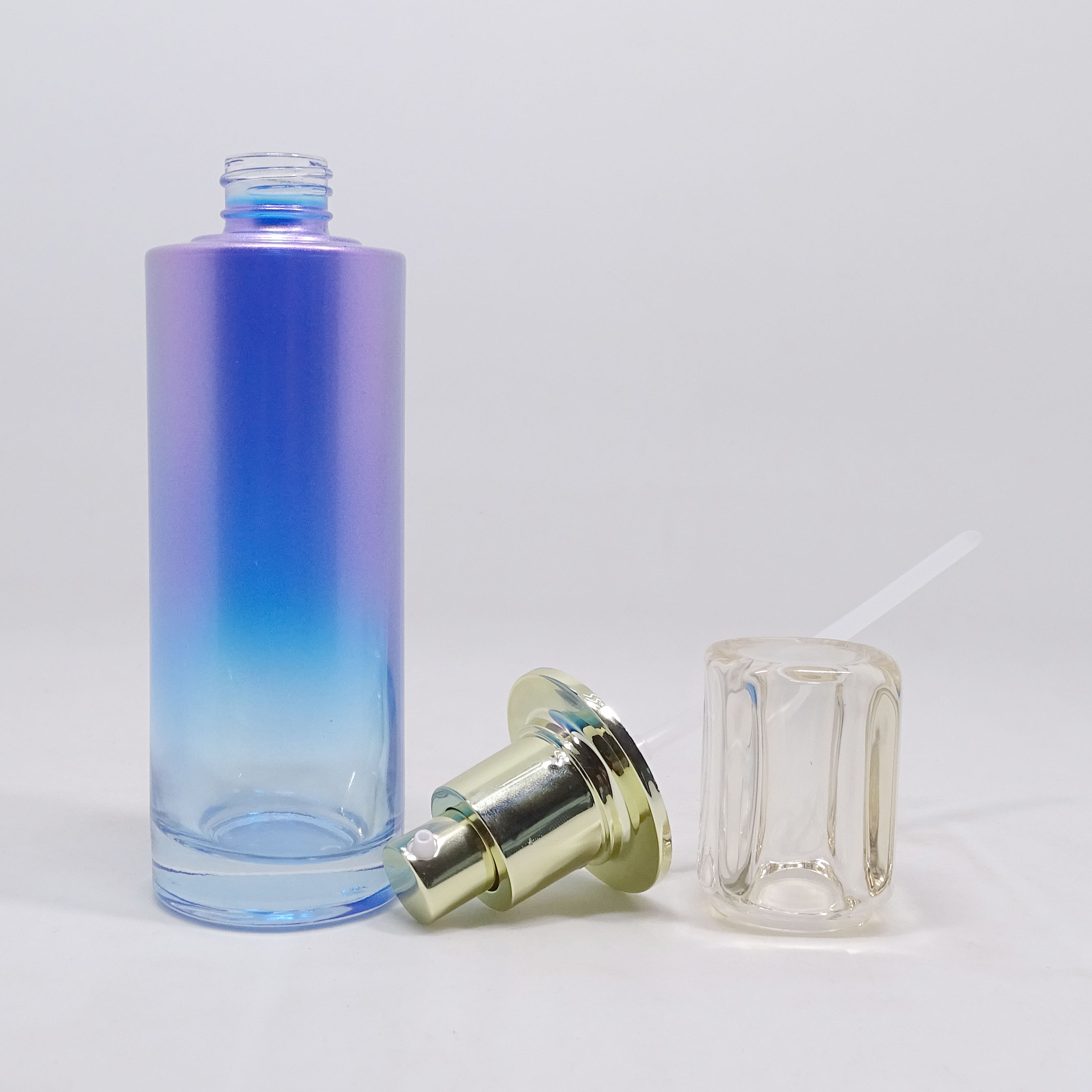 Luxury Customized gradient ramp Coloured Cosmetics Bottle and Cream Jar