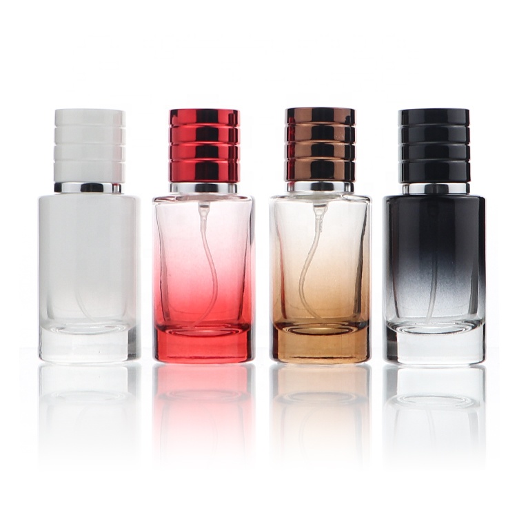Luxury Cylinder  Empty Glass 30ml  Perfume Refillable Spray Bottle