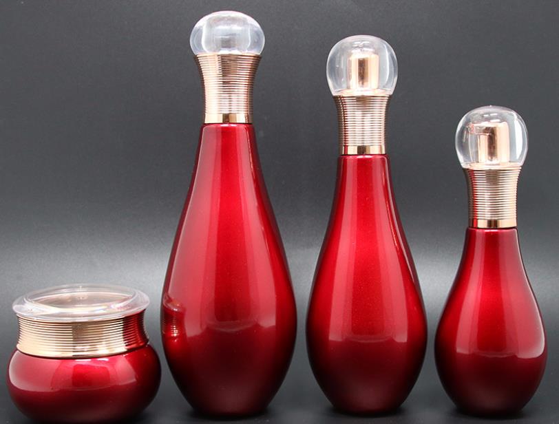 Luxury Design Customized Cosmetic Empty Lotion Bottles Glass And Cream Jars Set