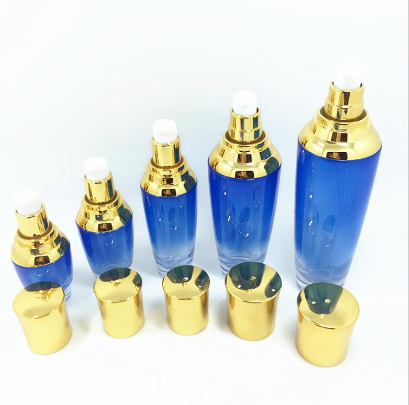 Luxury Design Customized Cosmetic Empty Lotion Bottles Glass And Cream Jars Set