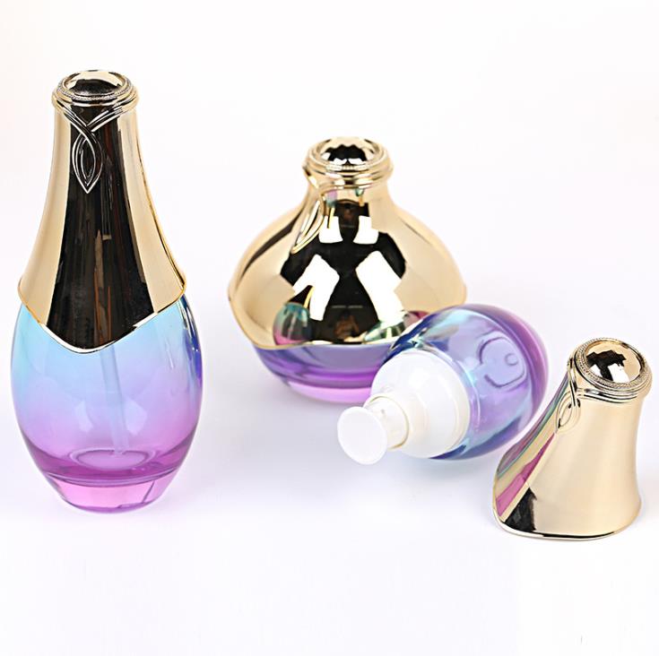 Luxury Design Customized Cosmetic Empty Lotion Bottles Glass And Cream Jars Set