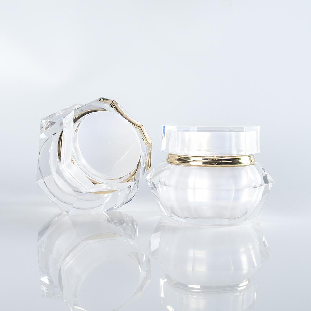 Luxury Diamond Shaped Acrylic 50g Cosmetic Cream Jar Skin Care Cream Jar